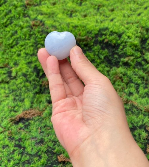 Rainbow Crystal 能量擺飾-天然可愛小清新天青石愛心 療癒 治癒 快速出貨
