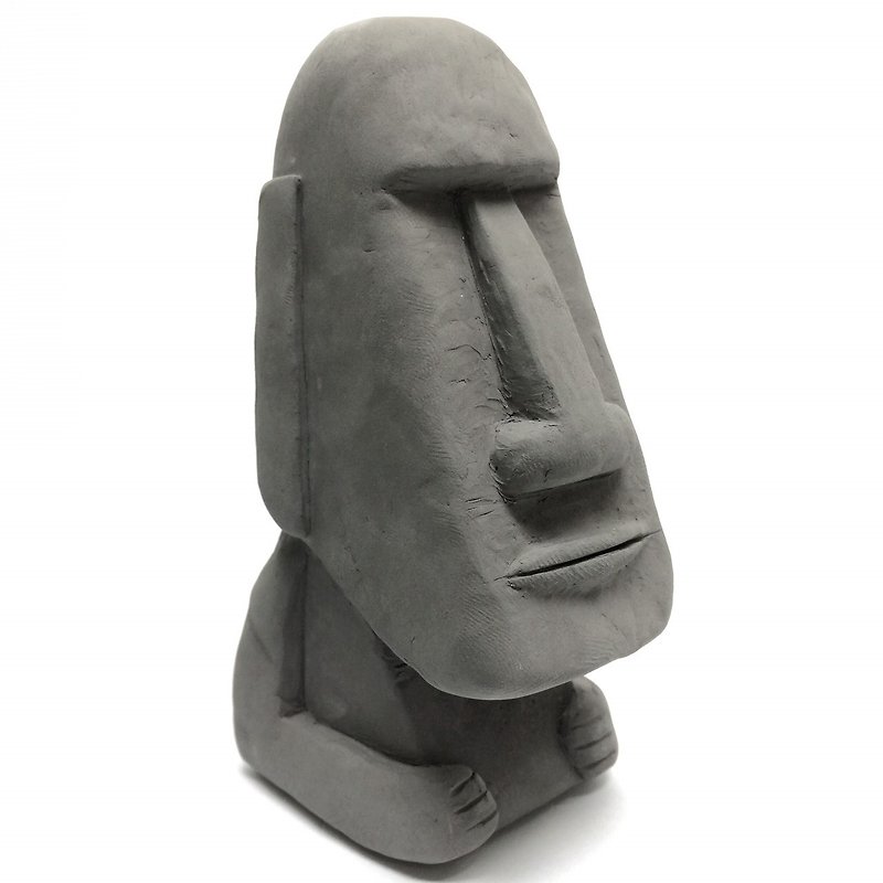 Cement moai dum dum (large)_gray black - Items for Display - Cement Gray