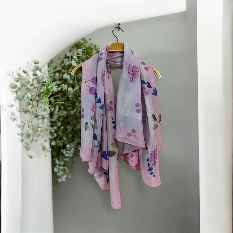 Me time系列2 - . 花雨 120cm棉柔大方巾 溫柔粉色 - 圍巾/披肩 - 棉．麻 