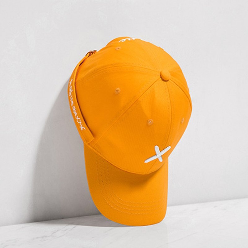 English embroidered personality baseball cap 068CI2017F34 - หมวก - ผ้าฝ้าย/ผ้าลินิน สีส้ม