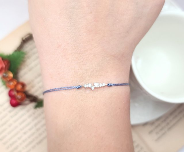スターリングシルバー6つに接続されたダイヤモンドがちりばめ