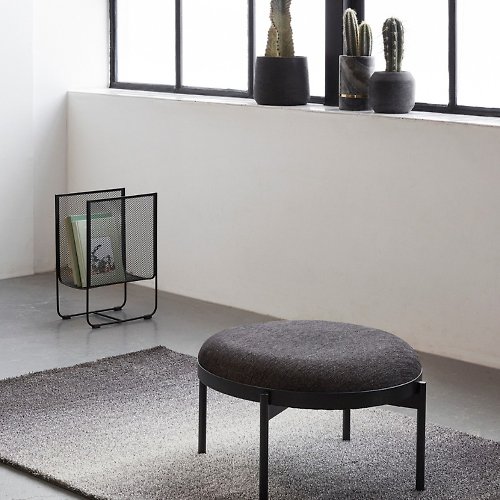 Hübsch Taiwan 【Hübsch】－100702 簡約黑灰色圓形椅凳 矮凳 穿鞋椅