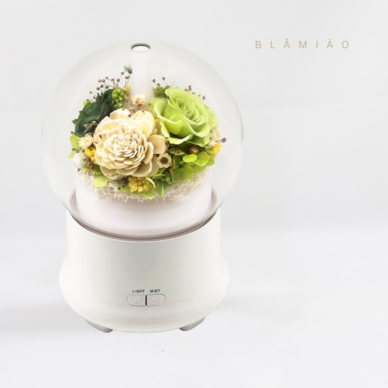 Huayang 加湿器-フレッシュグリーン - ドライフラワー・ブーケ - 寄せ植え・花 グリーン