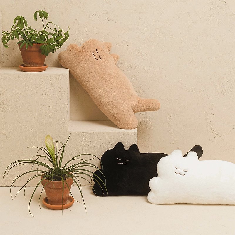 Sleeping Cat Cushion - 3type - Pillows & Cushions - Other Materials White
