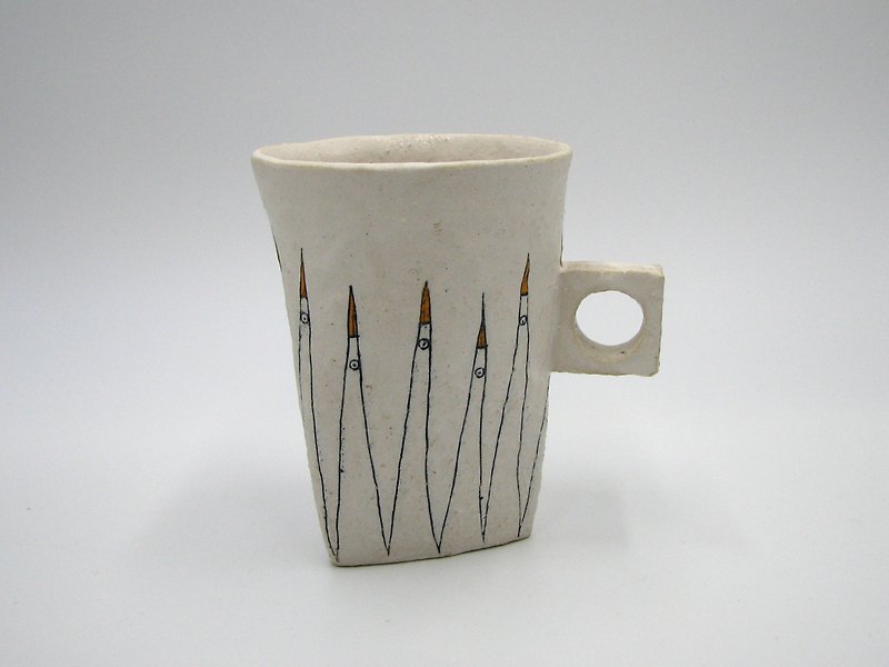 bird mug - Mugs - Pottery White
