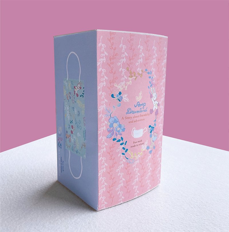 Flower World/Rabbit Bear Adult Flat Mask-Double Stamp Certification-50 Pieces Box - หน้ากาก - ไนลอน 