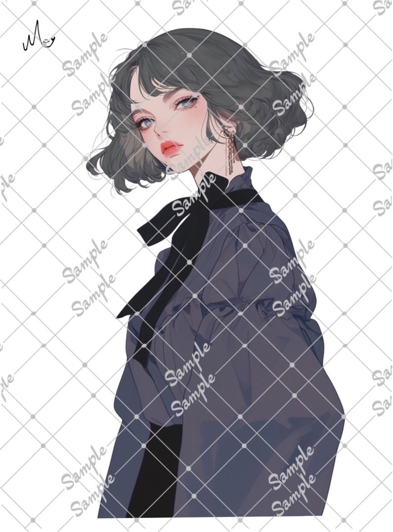 オリジナル人物ステッカー10月新作 - 貼紙 - 紙 