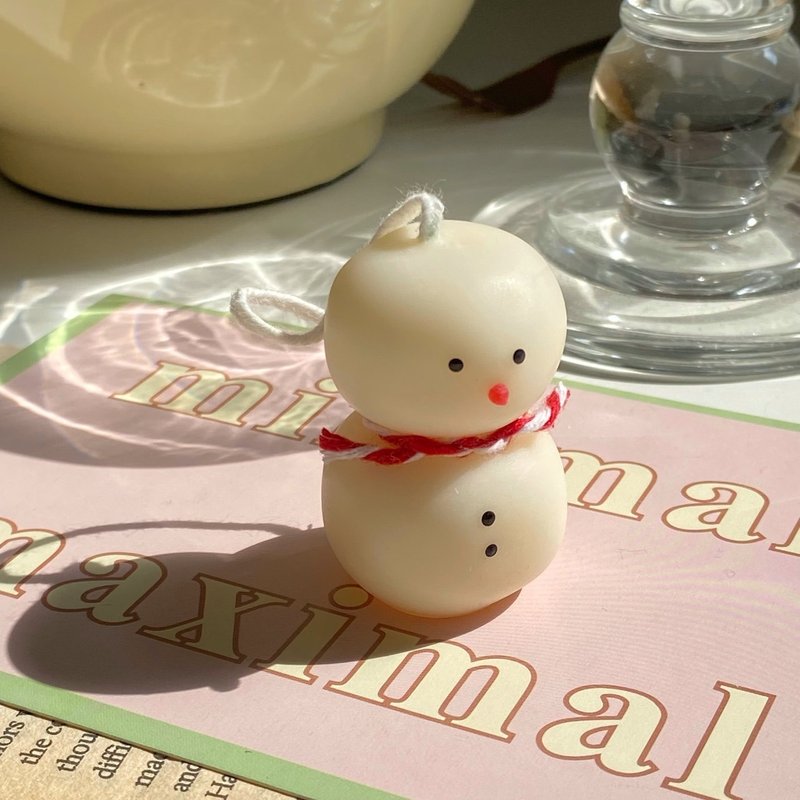 [Christmas Series] Snowman Baby Candle Scented Candle Christmas Gift Exchange Gift - เทียน/เชิงเทียน - ขี้ผึ้ง 