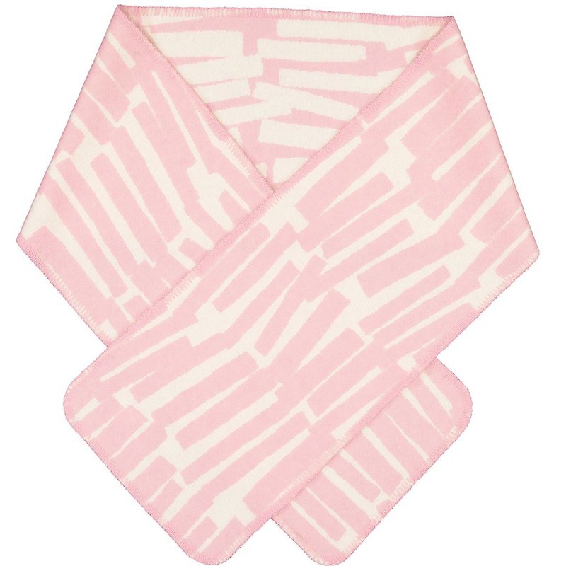 羊毛 圍巾/披肩 粉紅色 - 雙面羊毛圍巾 (粉色枝枒)