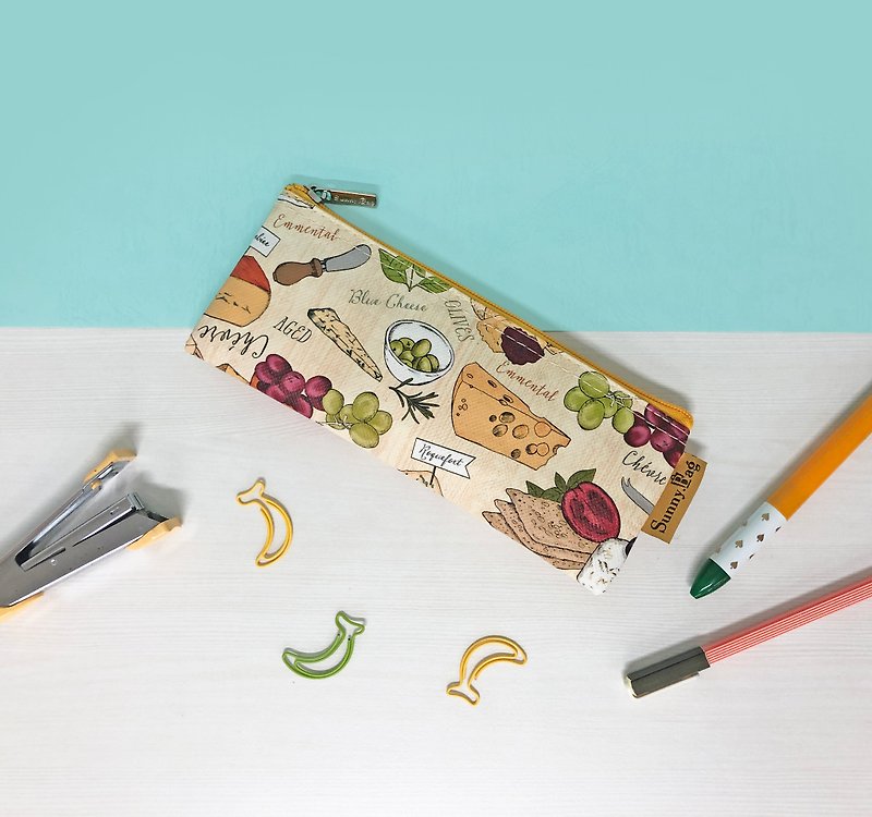 Sunny Bag-Cotton Pencil Bag-Cheese Date - กล่องดินสอ/ถุงดินสอ - วัสดุอื่นๆ 