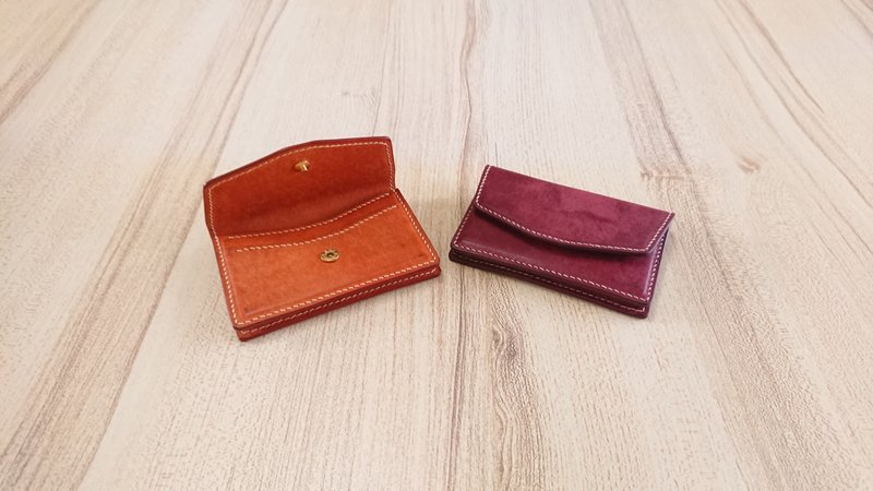 Business card holder and card case, genuine leather, fully hand-stitched - Card Holders & Cases - Genuine Leather 