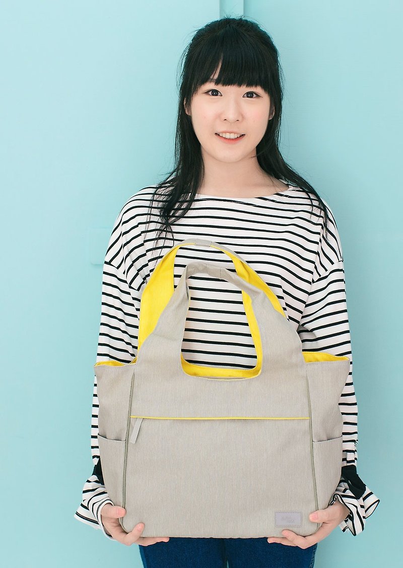 yellow and gray shoulder bag,sports bag - กระเป๋าแมสเซนเจอร์ - เส้นใยสังเคราะห์ สีเหลือง