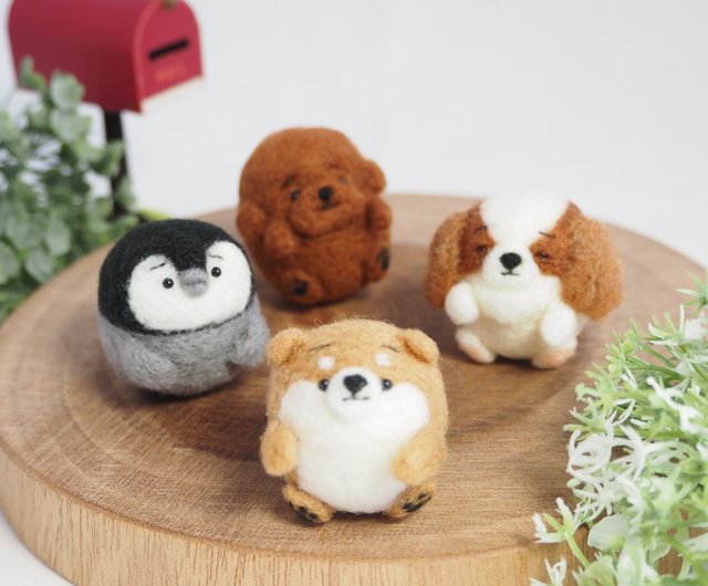 まゆペンギンのひな -薄目orぱっちりおめめ- 羊毛フェルト