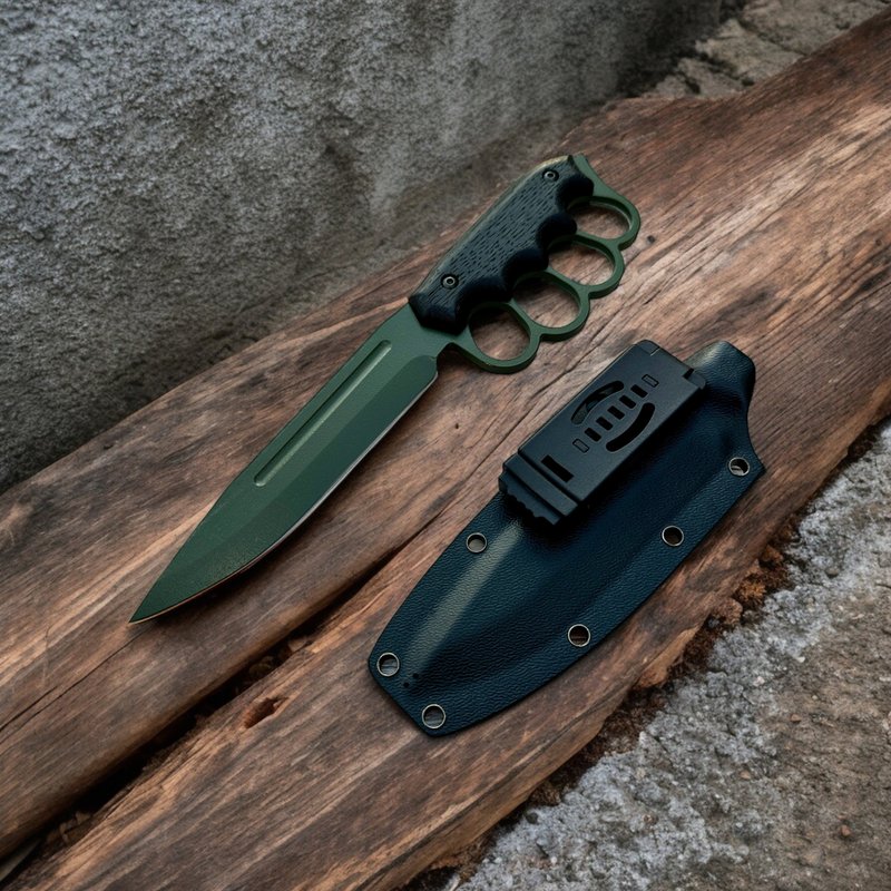 Univeresal 5 mm knuckle knife , handmade trench knife , survival knife .military - Camping Gear & Picnic Sets - Other Metals Black