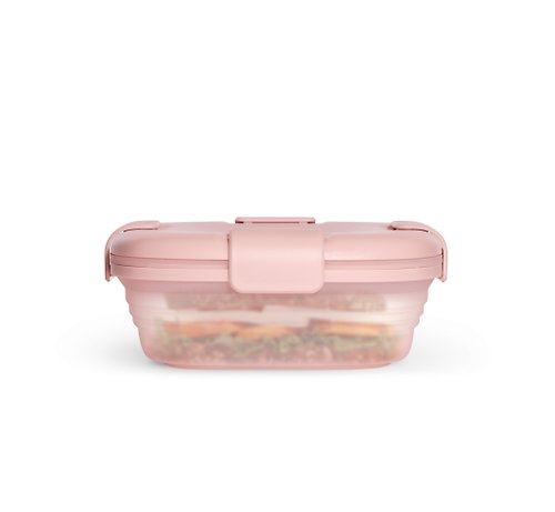 Overall Stojo - 專利環保高耐熱矽膠摺疊食物盒-透明系列淡粉紅