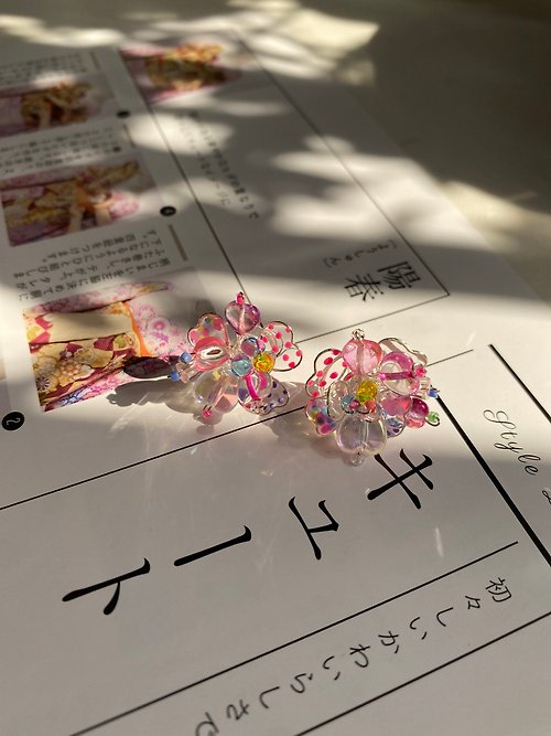 mail mail japanese 情人節心心銅線花、耳環、耳夾