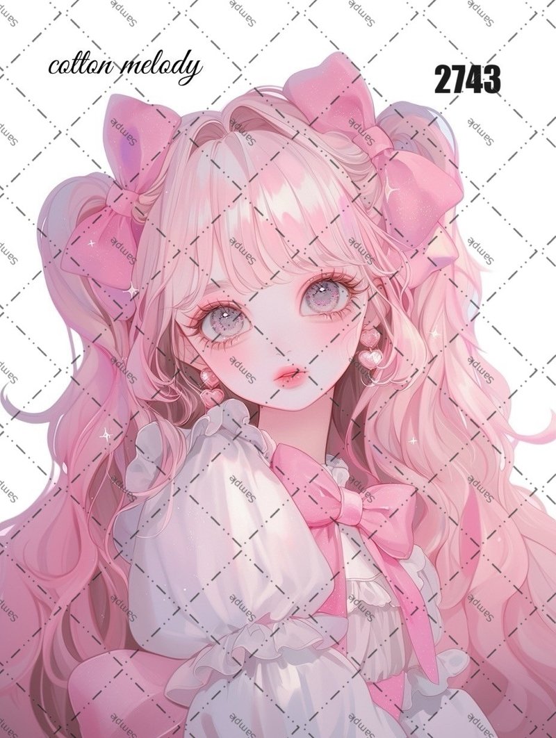 original sticker no.2743 人物ステッカー オリジナルステッカー オリジナル人物ステッカー 装飾ステッカー cotton melody - 貼紙 - 紙 