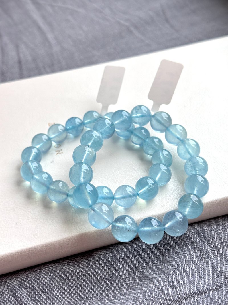 【魚座・牡羊座｜3月誕生石】クリアアクアマリン天然純珠ブレスレット 話術・説得力 人とのコミュニケーション - ブレスレット - 半貴石 ブルー
