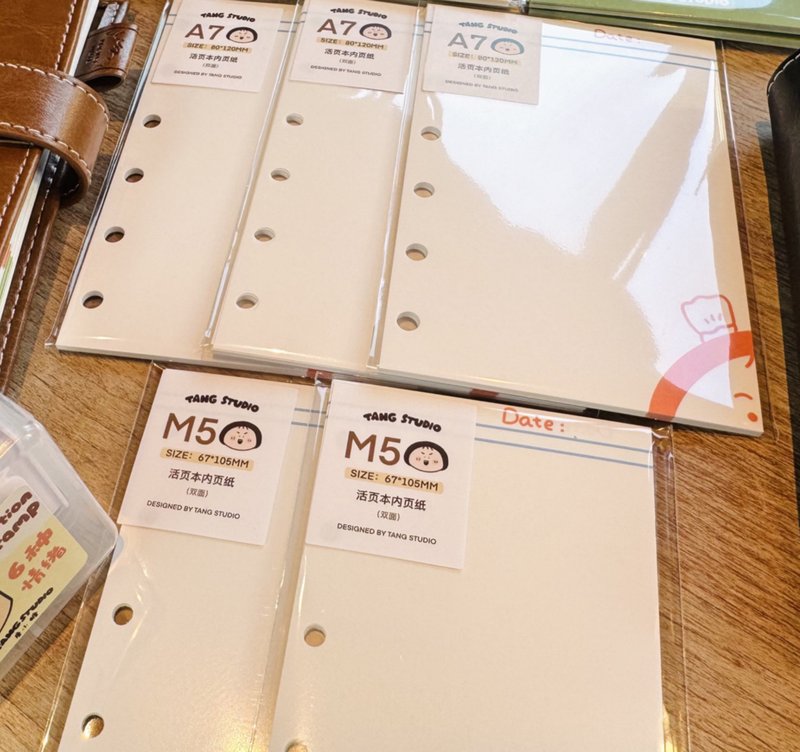 [Tang Xiao Tang] Cute Loose-Leaf Inner Pages M5/A7 Notebook Inserts Loose-Leaf Refills - สมุดบันทึก/สมุดปฏิทิน - กระดาษ หลากหลายสี