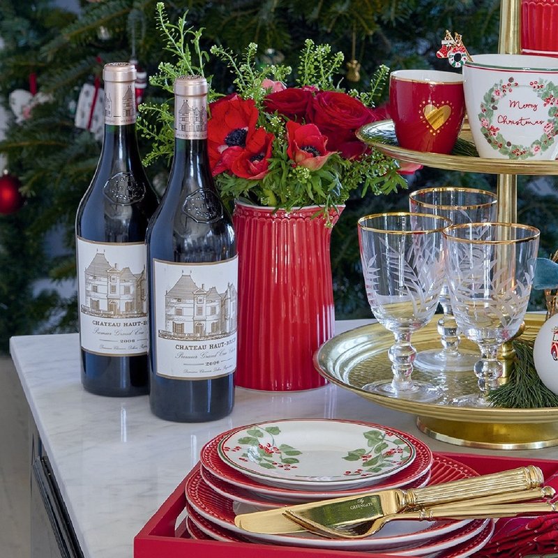 丹麥GreenGate Alice claret red 水瓶1L - 茶具/茶杯 - 瓷 紅色