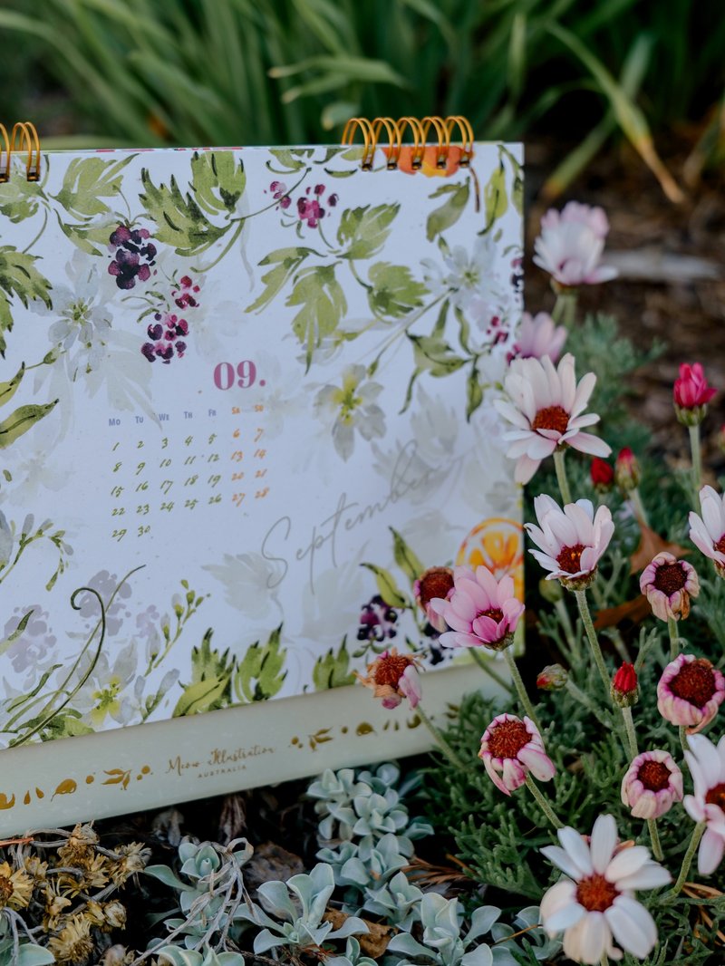 [Christmas Gift Exchange] 2025 Scent Memory Watercolor Plant Illustration Desk Calendar - ปฏิทิน - กระดาษ 