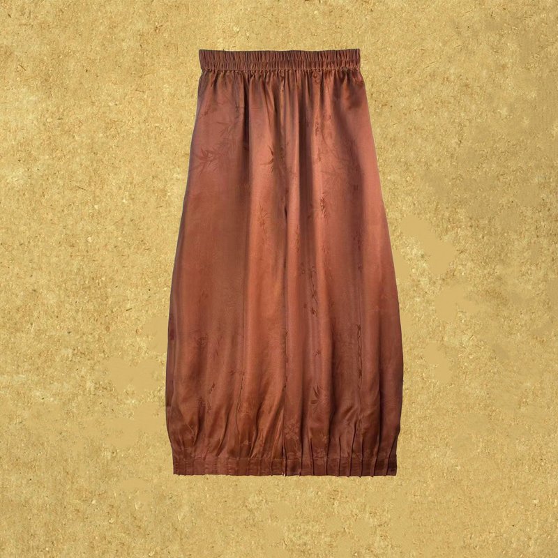 瓊羽 新中国風レトロレッドクラウドガーゼ ランタンパンツ - ベスト - シルク・絹 イエロー