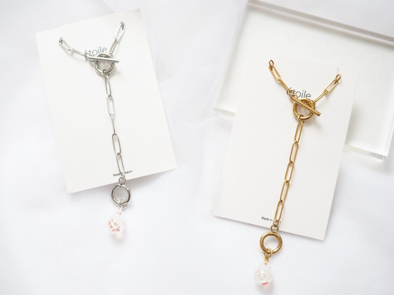 Swarovski 水滴造型項鍊 SDN-03 - 項鍊 - 樹脂 白色