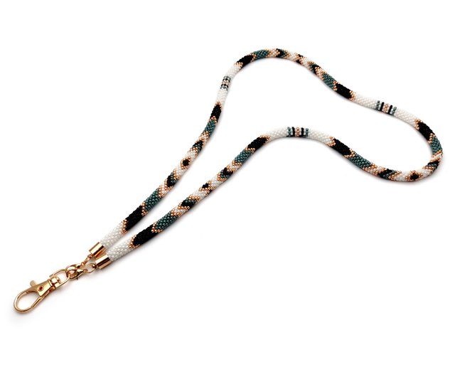 Teacher lanyard beaded, Native style bead lanyard, Neck lanyard - Shop  IrisBeadsArt Lanyards & Straps - Pinkoi