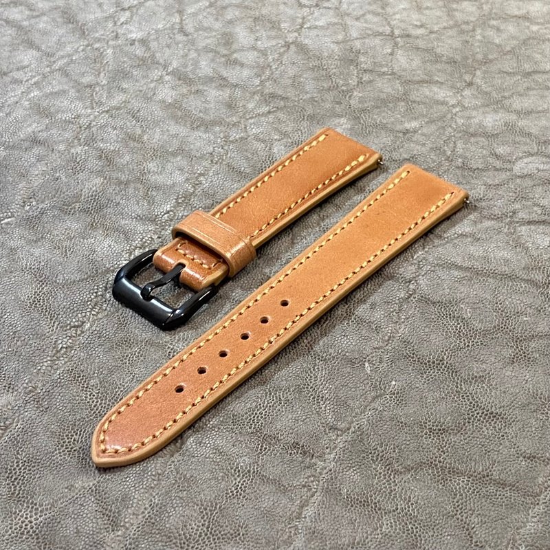 Custom-made watch strap 20mm-18mm [Standard] Cordovan, natural, full flat watch band - Watchbands - Genuine Leather Multicolor