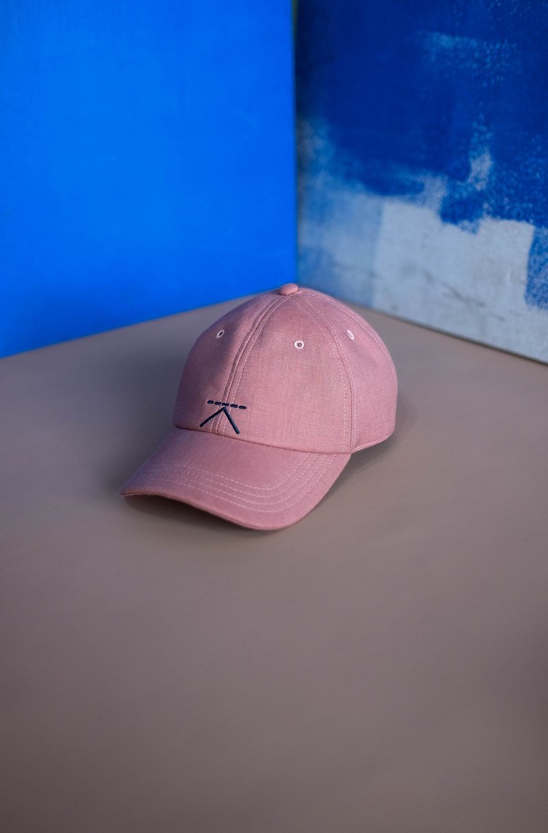 Linen cap - Pink - 帽子 - 棉．麻 粉紅色