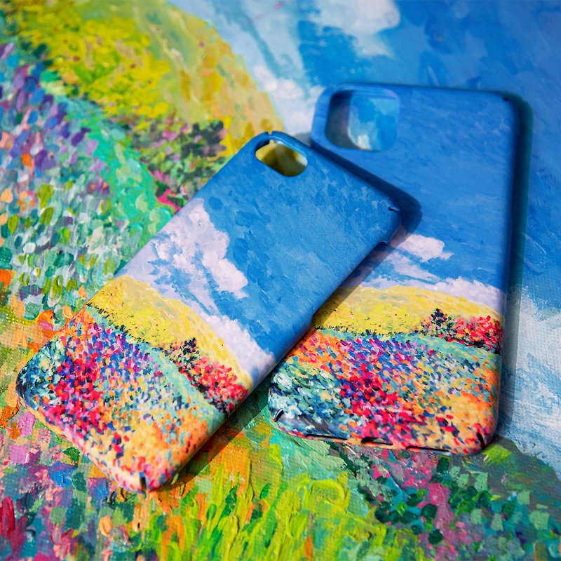 Case iphone - Flower field (se/7/8/)(11pro)(x/xs) - Phone Cases - Other Materials Blue