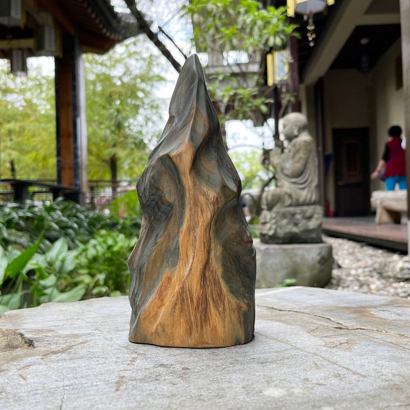 心山系列　初山　綠檀擺件收藏藝品　家飾擺件　小枯山水 - 擺飾/家飾品 - 木頭 綠色