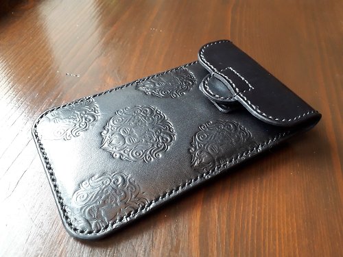 Le Papillon 牛皮 植鞣皮 手作手機包 腰包式手機袋 尺寸顏色可客製 免費打印