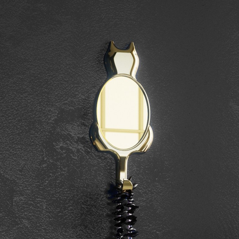 Bencross Original Heart - Light Bright Gold Mirror Hook - Cat - กล่องเก็บของ - โลหะ สีทอง