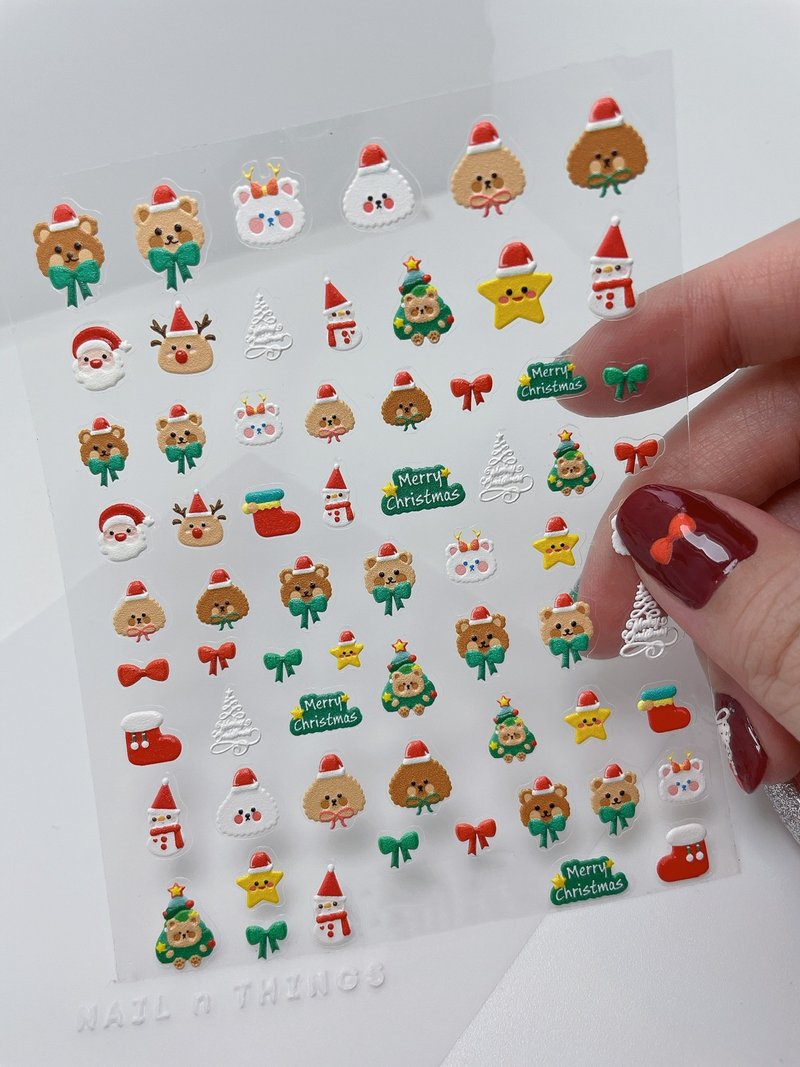 Bear Christmas Sticker - Wood, Bamboo & Paper - Paper Multicolor