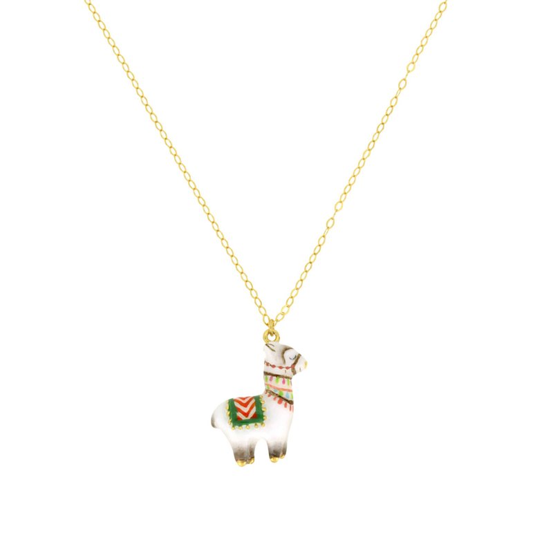 Alpaca Charms Pendant Necklace 925 Sterling Silver | Happy Story - 項鍊 - 純銀 金色