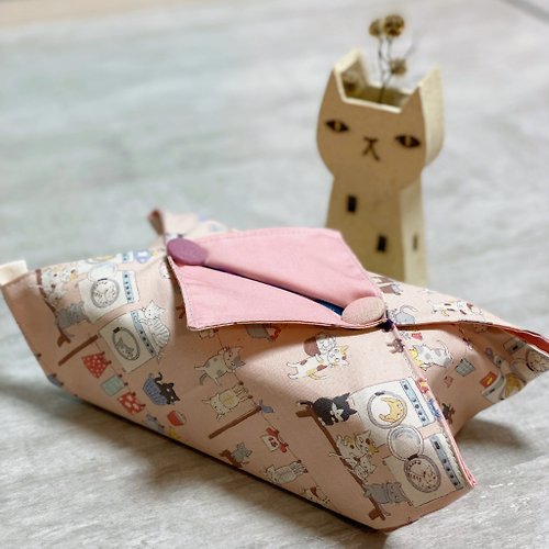 Keanfactory 粉紅貓咪面紙套 紙巾盒
