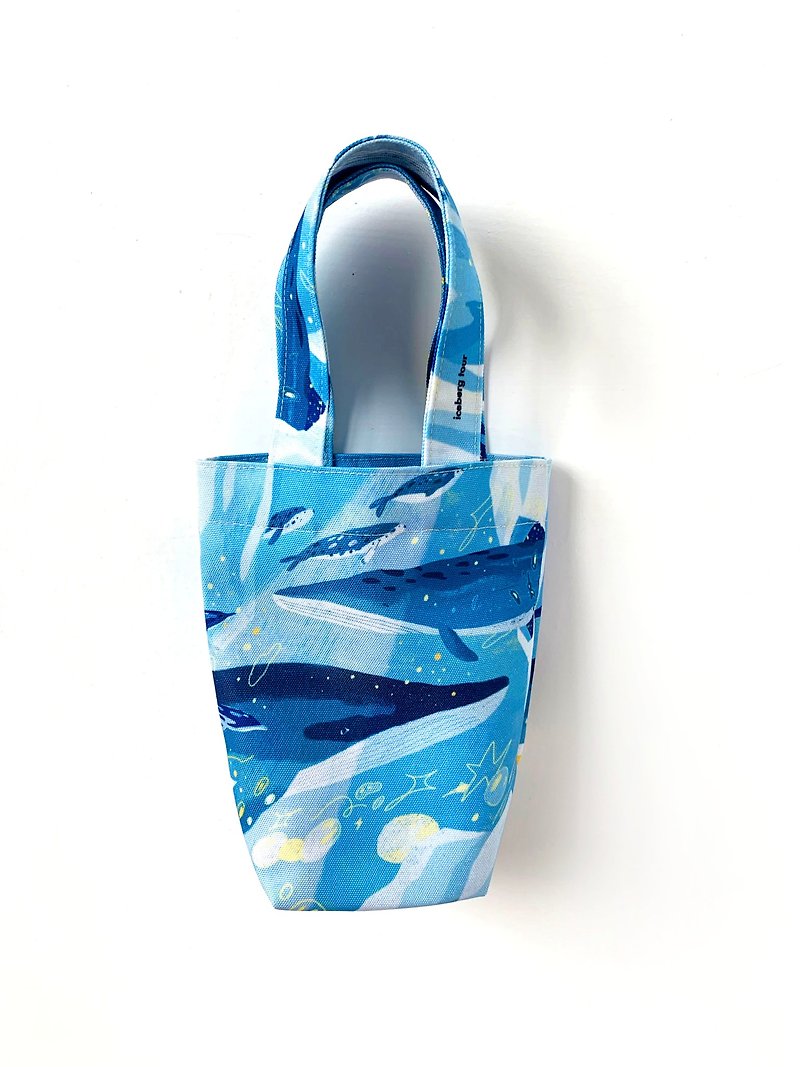 Beverage bag_iceberg tour - กระเป๋าถือ - ผ้าฝ้าย/ผ้าลินิน สีน้ำเงิน