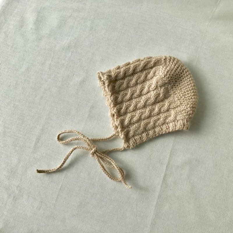 Alpaca x Wool Baby Bonnet Beige - Bibs - Cotton & Hemp 