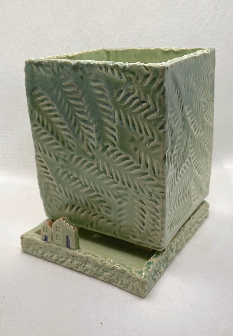 Ceramic flowerpot - เซรามิก - ดินเผา สีเขียว