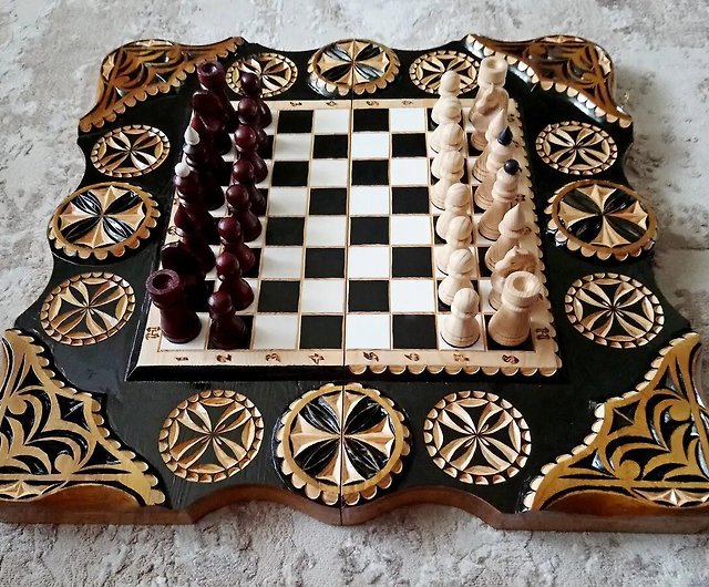 チェス 木製手彫り バリ島のお土産-