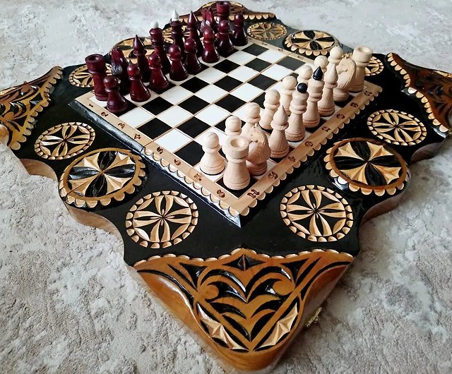 チェス 木製手彫り バリ島のお土産-