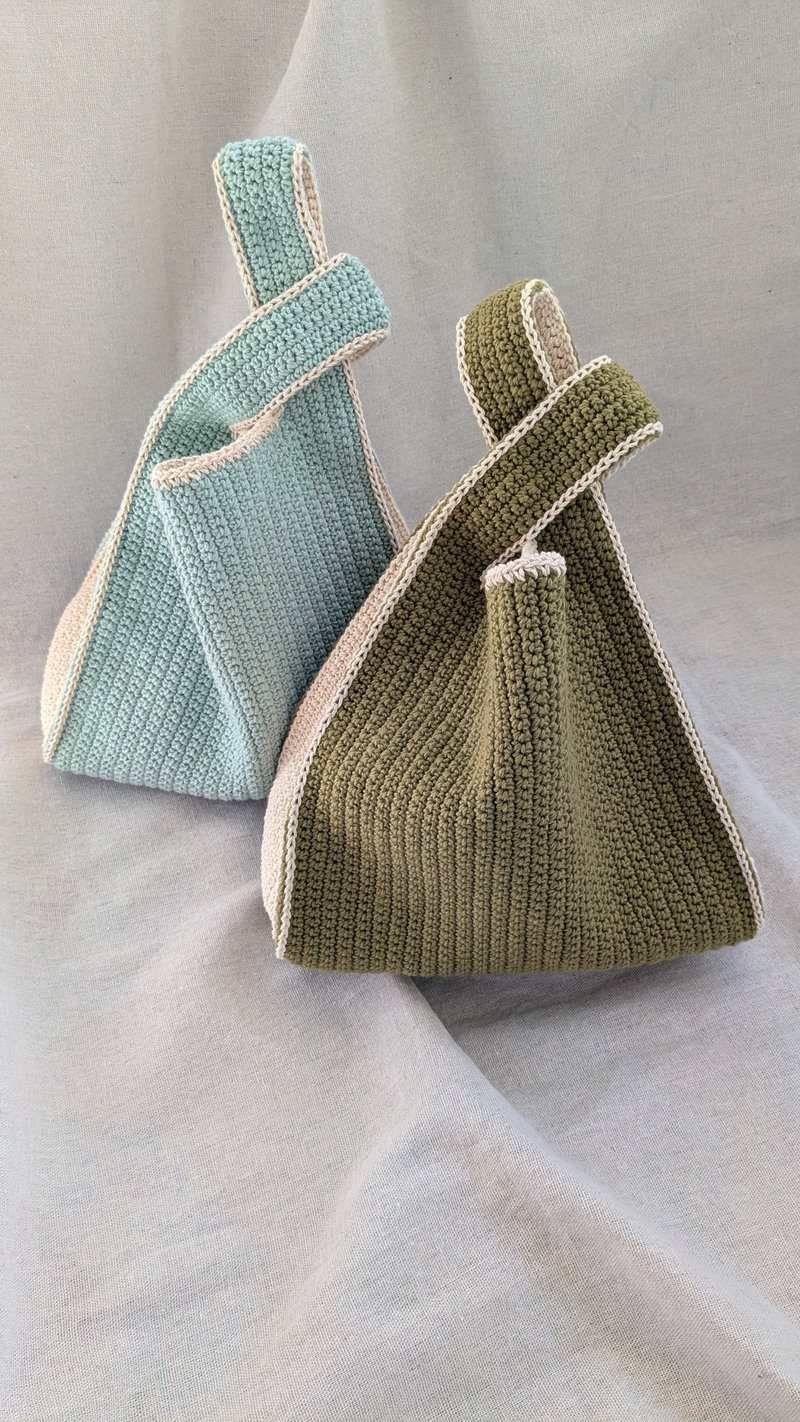 | Pretend Plastic Bags | Solid Small Bags Green Sea Vegetables and Green Mint - Handbags & Totes - Cotton & Hemp 