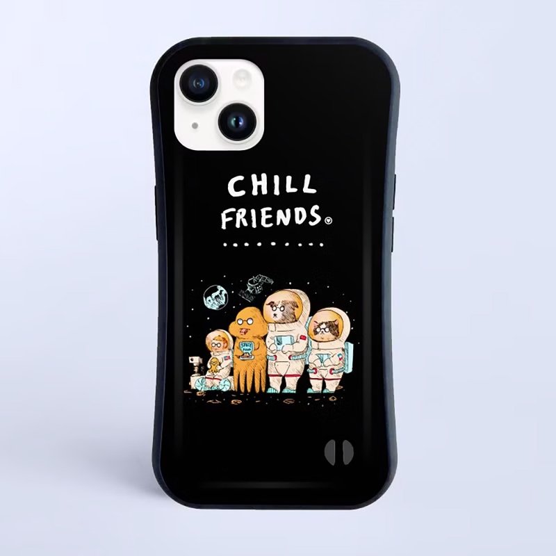 CHILL FRIENDS 宇宙の旅 /耐衝撃グリップiPhoneケース - スマホケース・カバー - プラスチック ホワイト