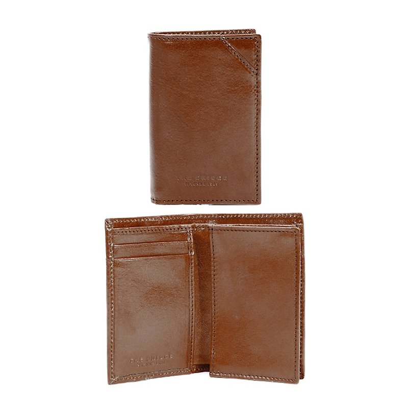 THE BRIDGE DANTE CARD HOLDER - Card Holders & Cases - Genuine Leather Brown