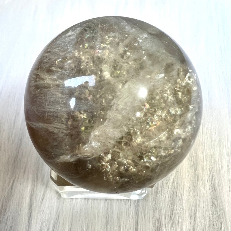 拉絲螢石球 | 水晶 | 水晶球 | 水晶擺件 - 擺飾/家飾品 - 水晶 黃色