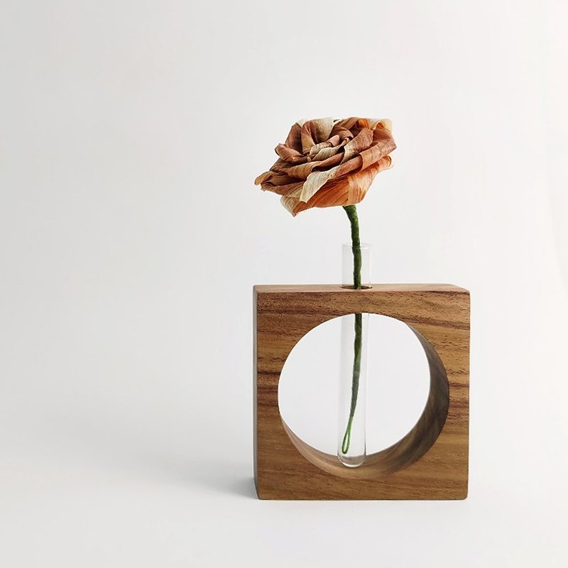 Square and round test tube flower pot - Pottery & Ceramics - Wood 