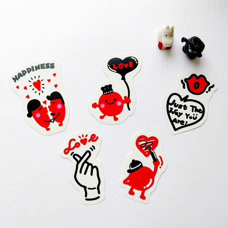 VALENTINE CUTE STICKERS  DESIGN  STATIONERY - Stickers - Paper Red