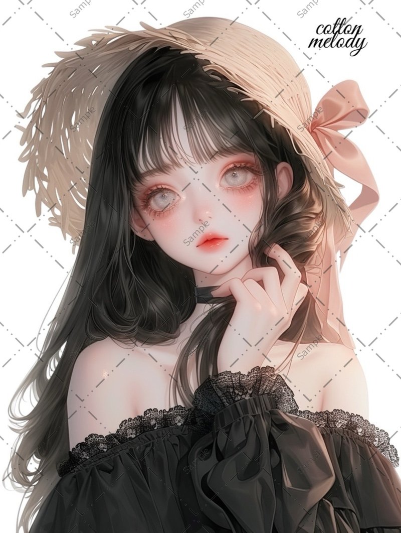original sticker no.971 人物ステッカー オリジナルステッカー 人物ステッカー 女の子ステッカー オリジナル人物ステッカー - 貼紙 - 紙 