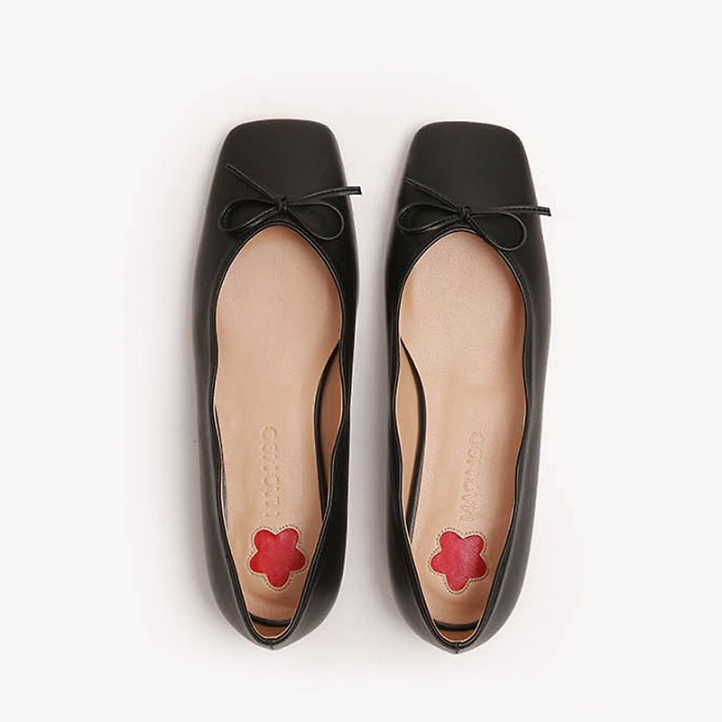 人造皮革 芭蕾舞鞋/平底鞋 - 韓國人手製 MACMOC Alkong (BLACK) 波浪邊平底鞋